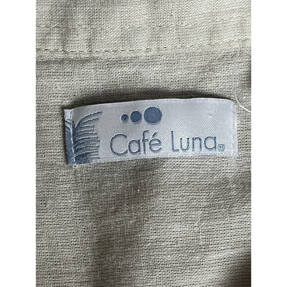 Cafe Luna Mens Shirt Beige Color Size XL Linen/Cotton Boho Breathable Minimal - Picture 7 of 8